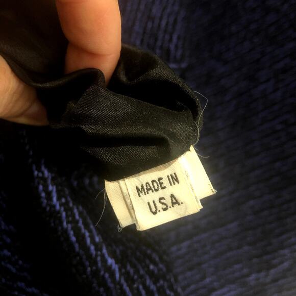 Vintage Dark Blue Shift Style Sweater Dress Large - Picture 5 of 11